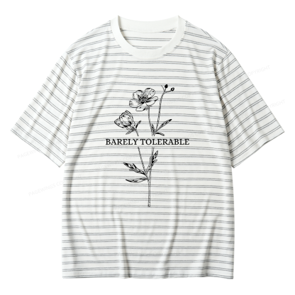 Pagewings Barely Tolerable Unisex Striped T-Shirt