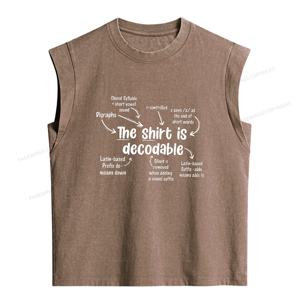 Pagewings The Shirt Is Decodable Women's Washed Tank Top