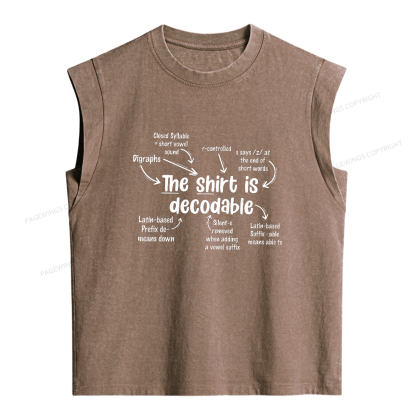 Pagewings The Shirt Is Decodable Women's Washed Tank Top