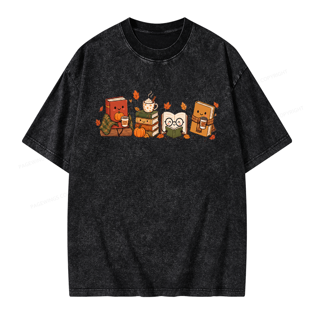 Pagewings Cozy Book Lover Unisex Washed T-shirt