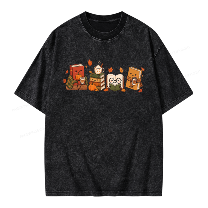 Pagewings Cozy Book Lover Unisex Washed T-shirt