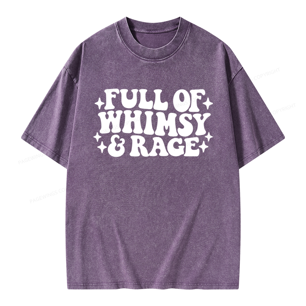 Pagewings Full Of Whimsy And Rage Unisex Washed T-shirt