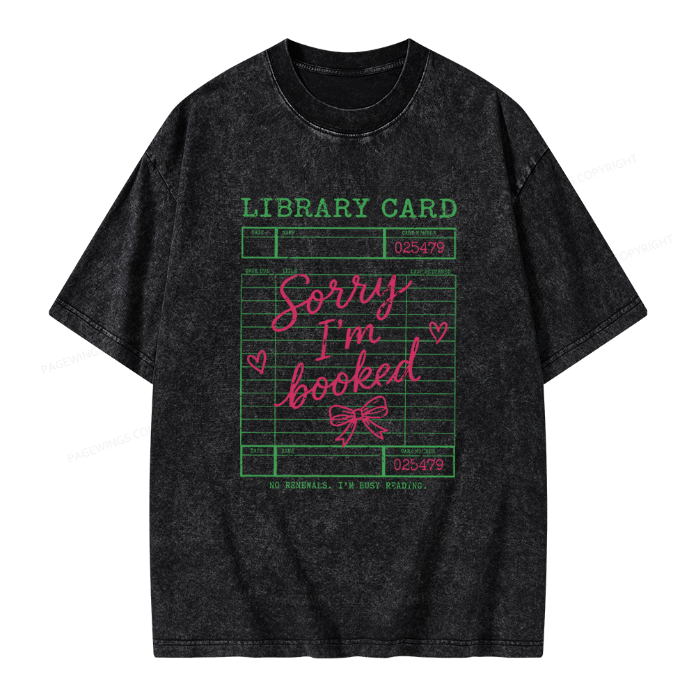Pagewings Library Card Unisex Washed T-shirt