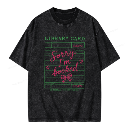 Pagewings Library Card Unisex Washed T-shirt