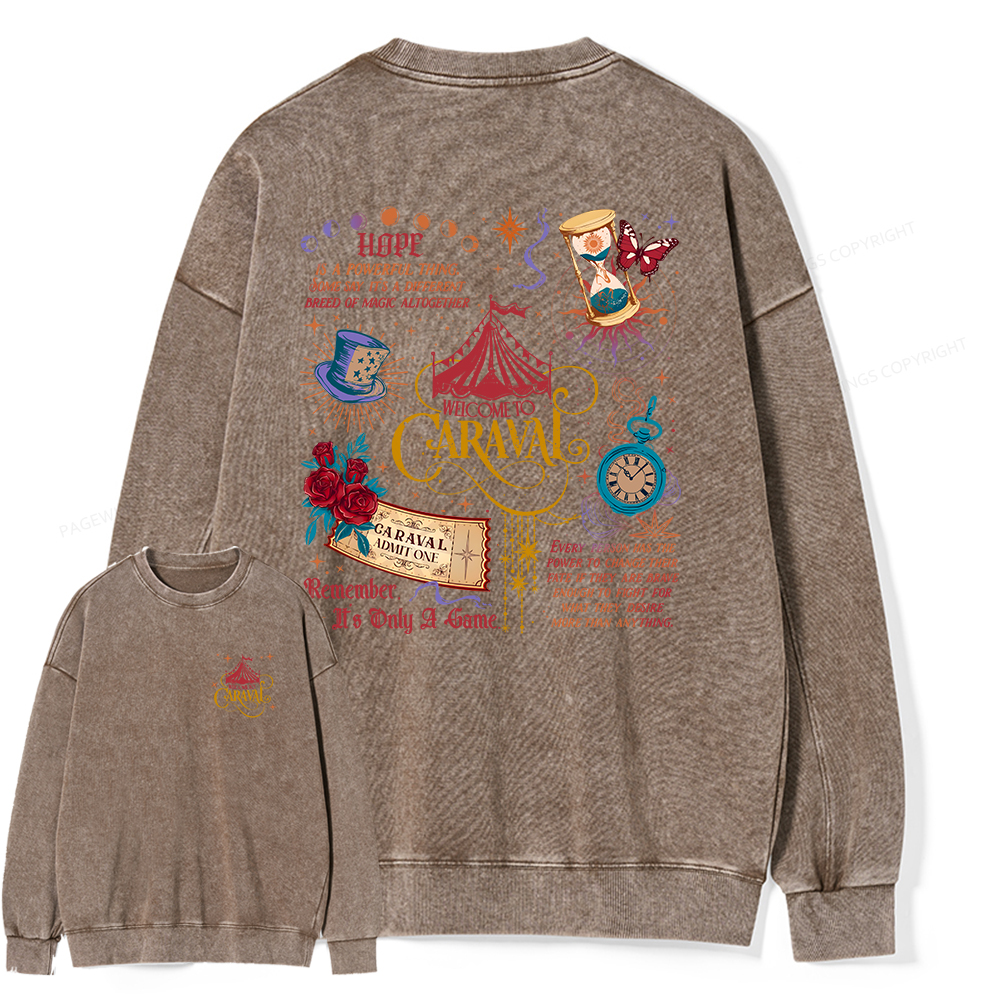 Pagewings Bookish Fantasy Unisex Washed Sweatshirt