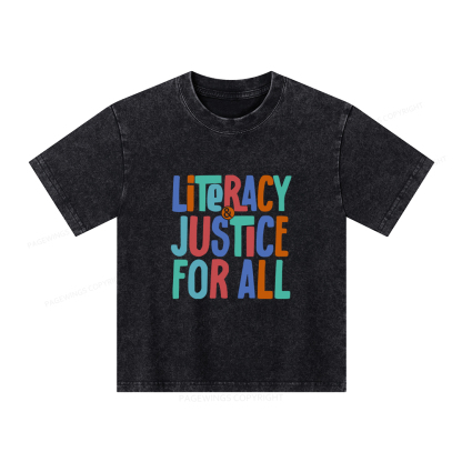 Pagewings Reading Shirt, Book Club Shirt Unisex Kids Washed T-shirt