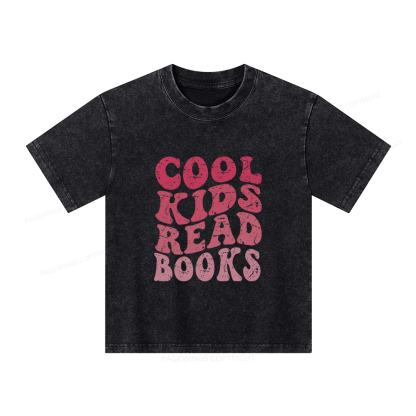 Pagewings Library Reader Book Nerd Unisex Kids Washed T-shirt