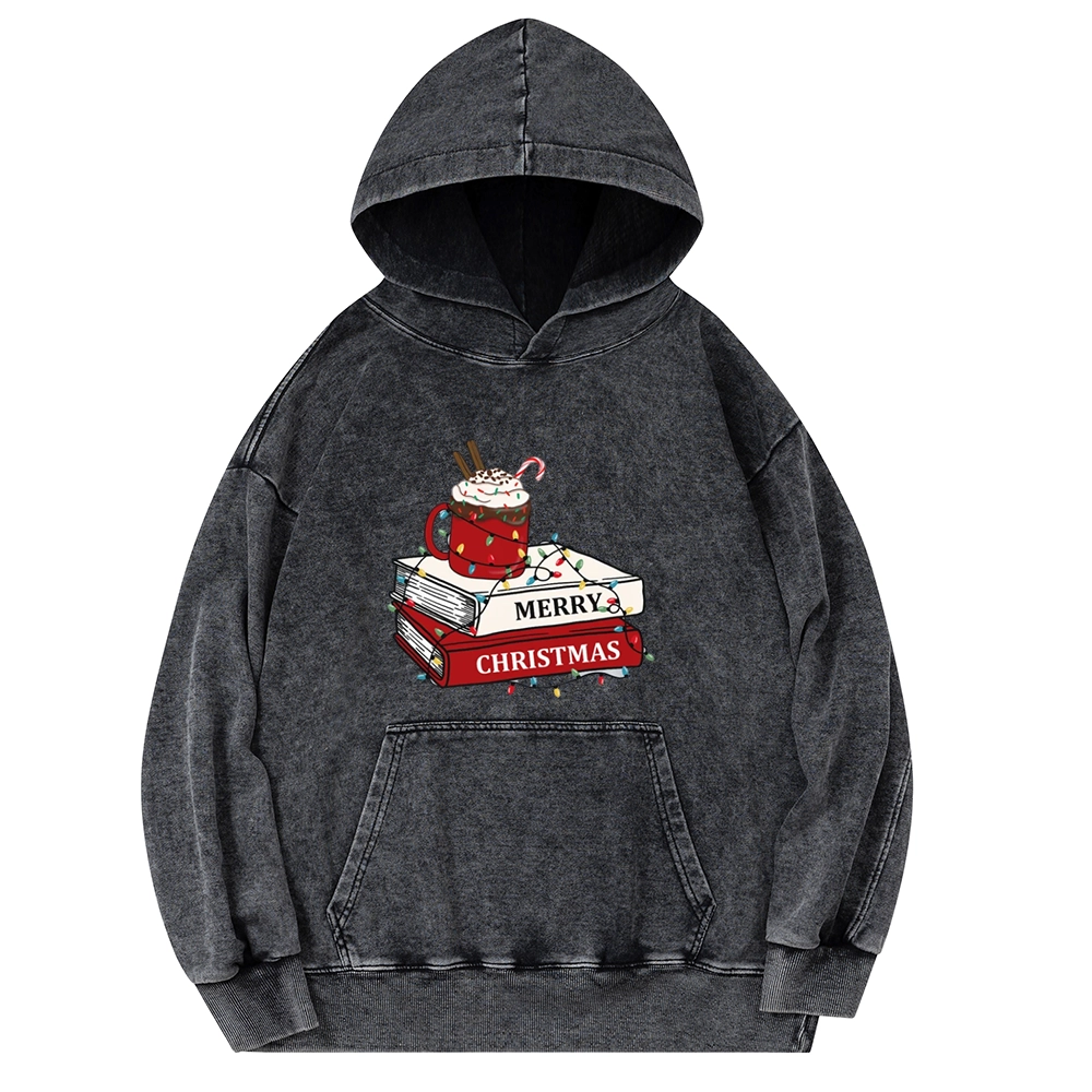 Pagewings Merry Christmas Unisex Washed Hoodie