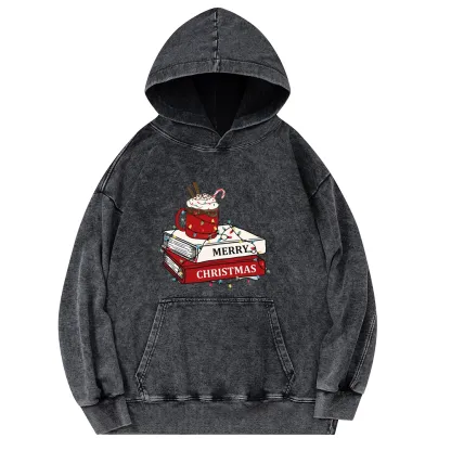 Pagewings Merry Christmas Unisex Washed Hoodie