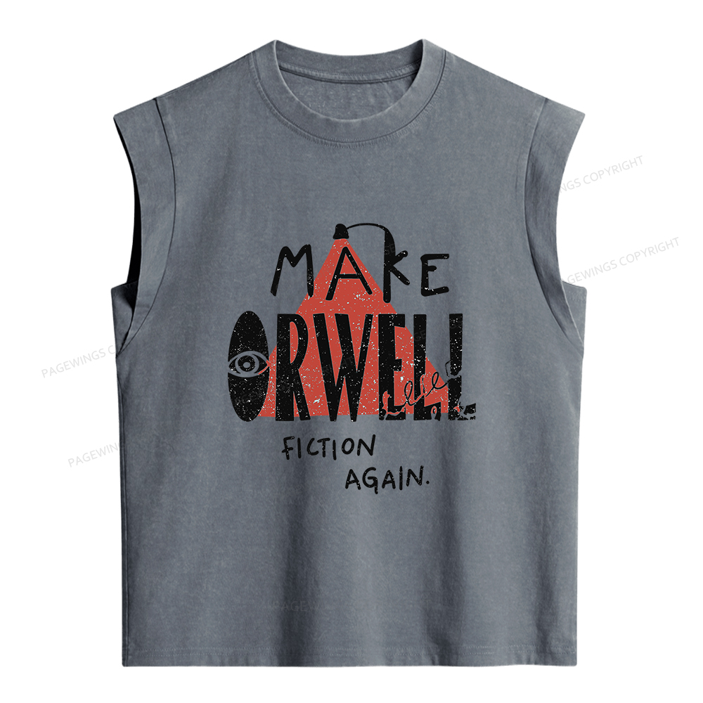 Pagewings Make Orwell Fiction Again Women's Washed Tank Top