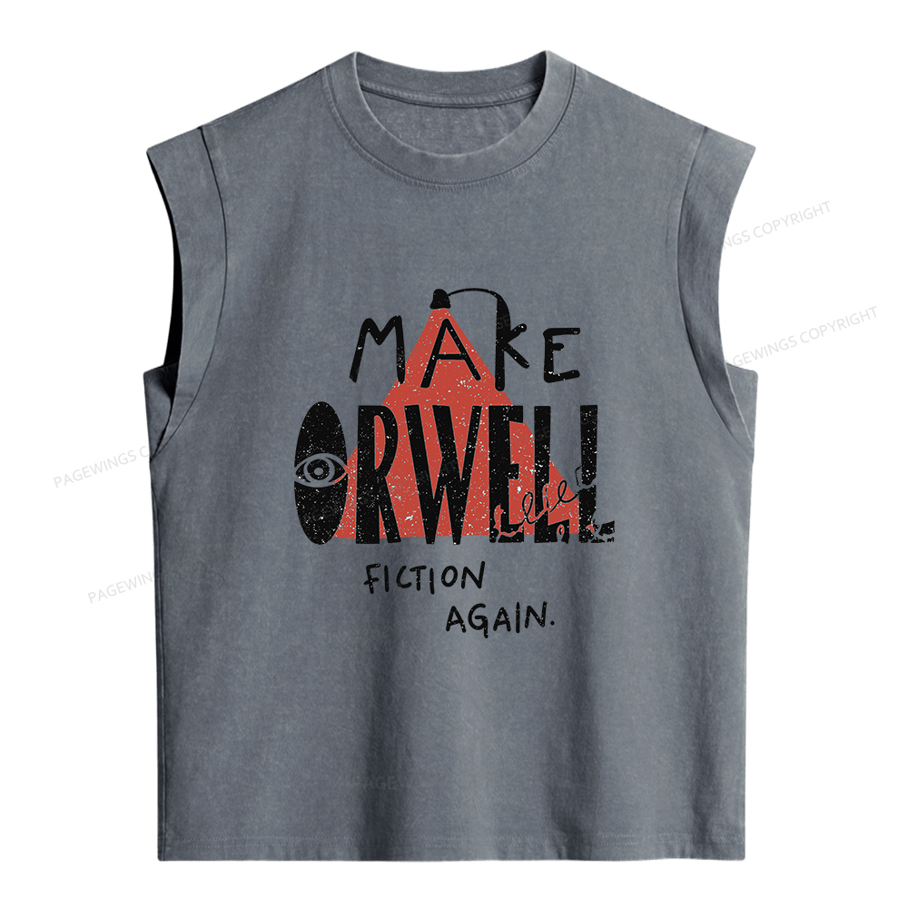Pagewings Make Orwell Fiction Again Women's Washed Tank Top