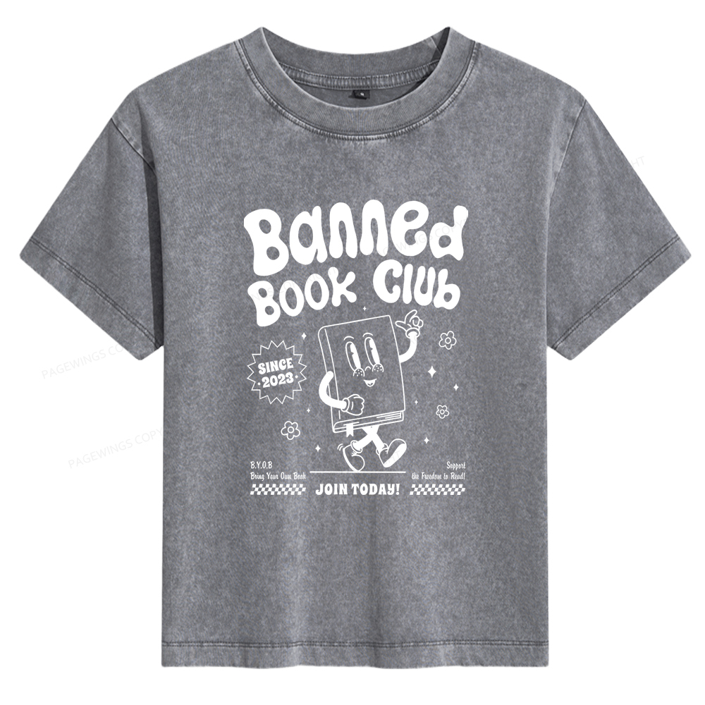 Pagewings Banned Book Club Women's Washed T-shirt