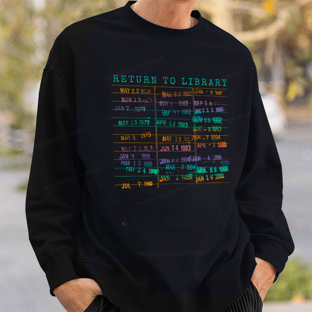 Pagewing Vintage Library Rainbow Unisex Classic Sweatshirt