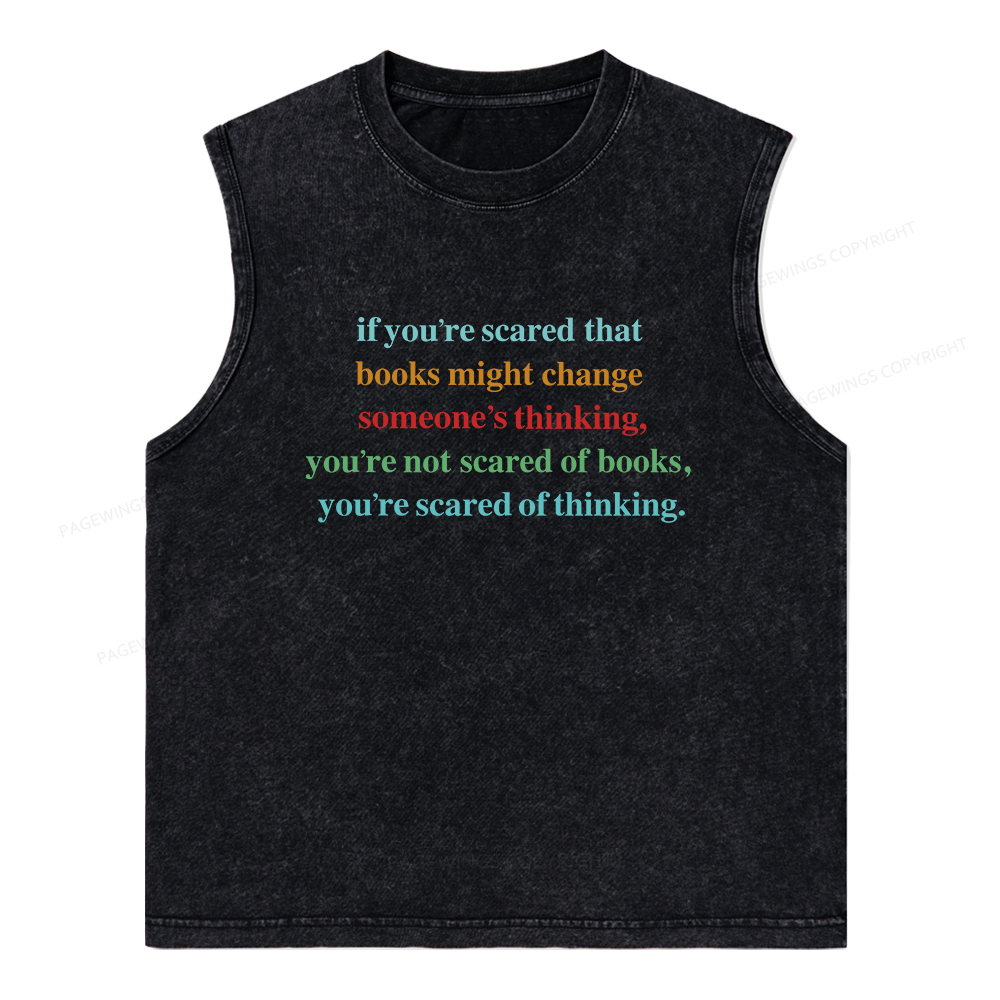 Pagewings Censorship Social Justice Shirt Booktrovert Unisex Washed Tank Top