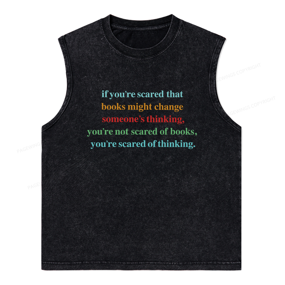 Pagewings Censorship Social Justice Shirt Booktrovert Unisex Washed Tank Top