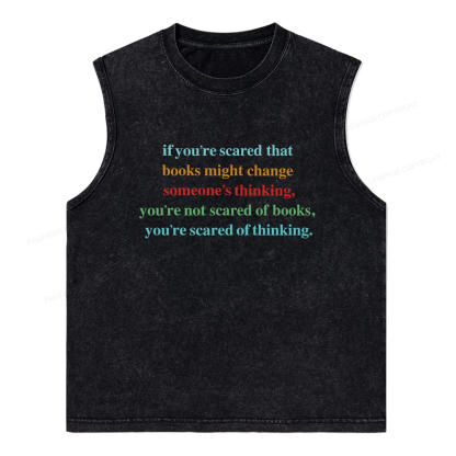 Pagewings Censorship Social Justice Shirt Booktrovert Unisex Washed Tank Top