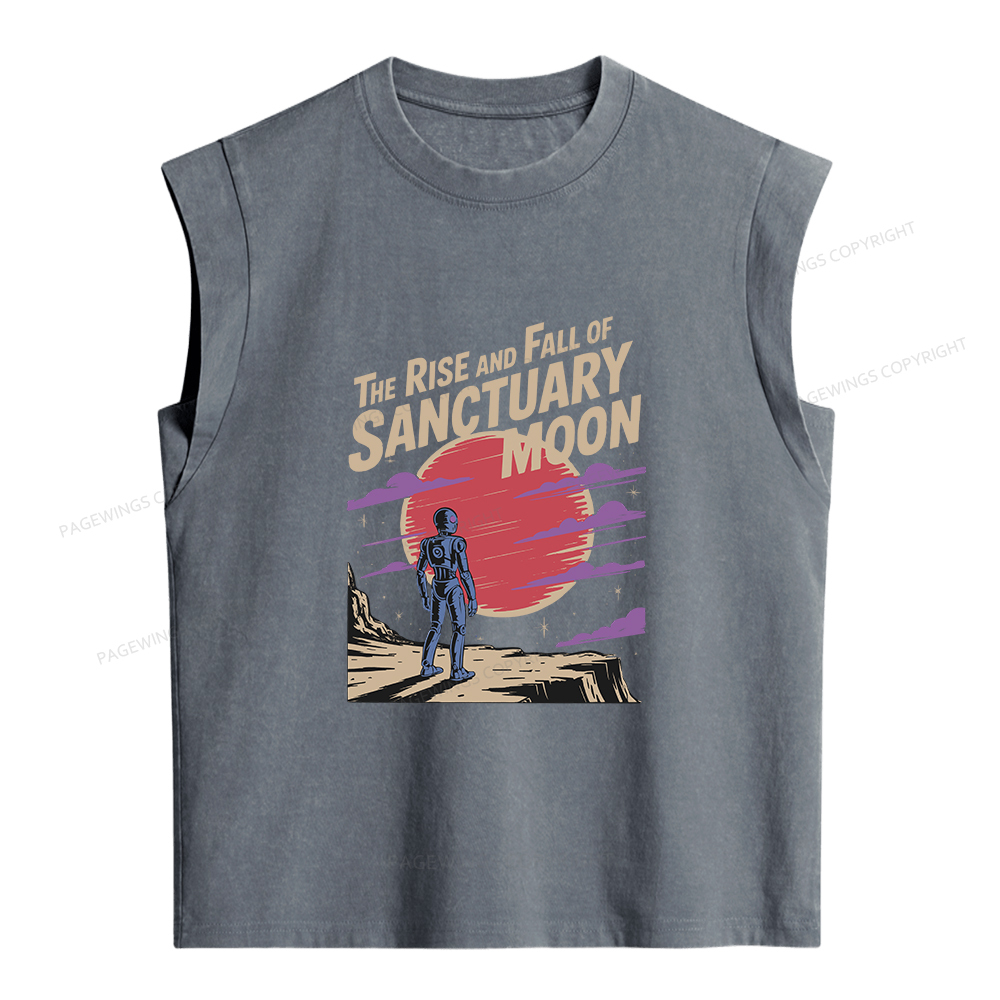 Pagewings The Rise And Fall Of Sanctuary Moon Women's Washed Tank Top