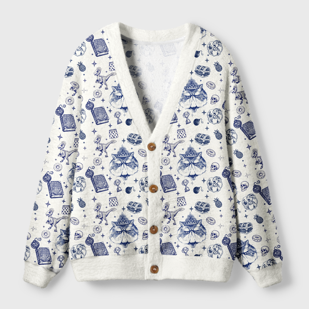 Pagewings Sci-Fi Book Lover Light Knit Unisex Cardigan Sweaters