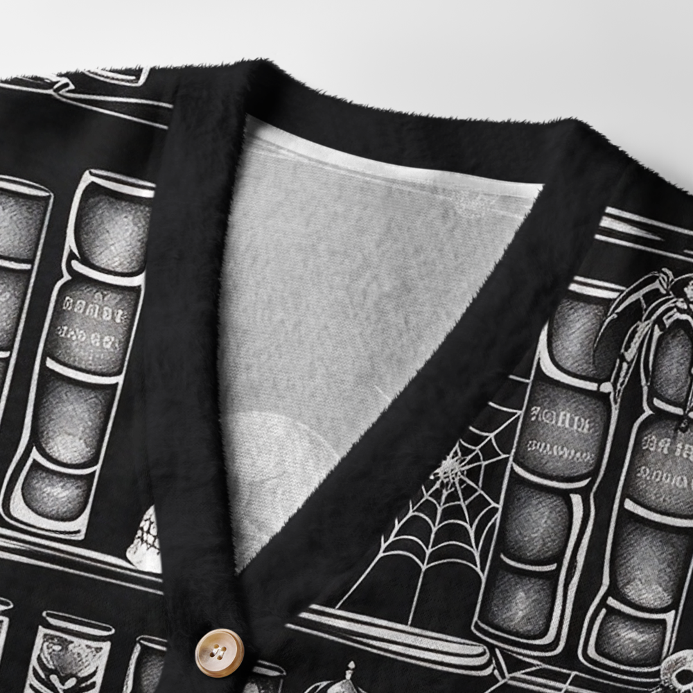 Pagewings Dark Romance Book Lover Light Knit Unisex Cardigan Sweaters