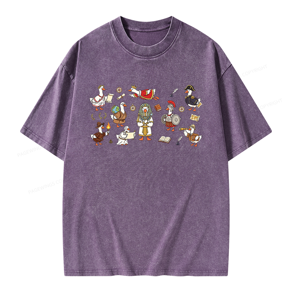 Pagewings History Teacher Goose Unisex Washed T-shirt