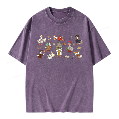 Pagewings History Teacher Goose Unisex Washed T-shirt