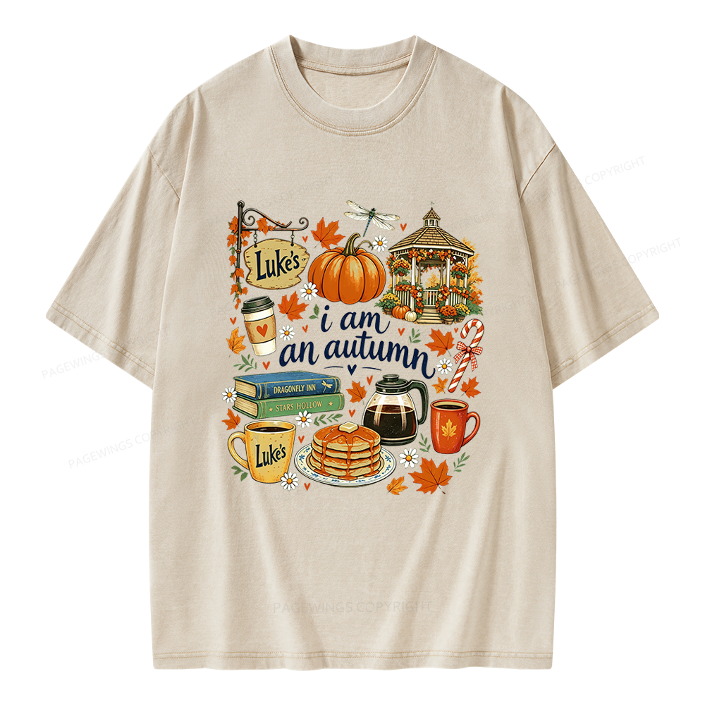 Pagewings I Am an Autumn Unisex Washed T-shirt