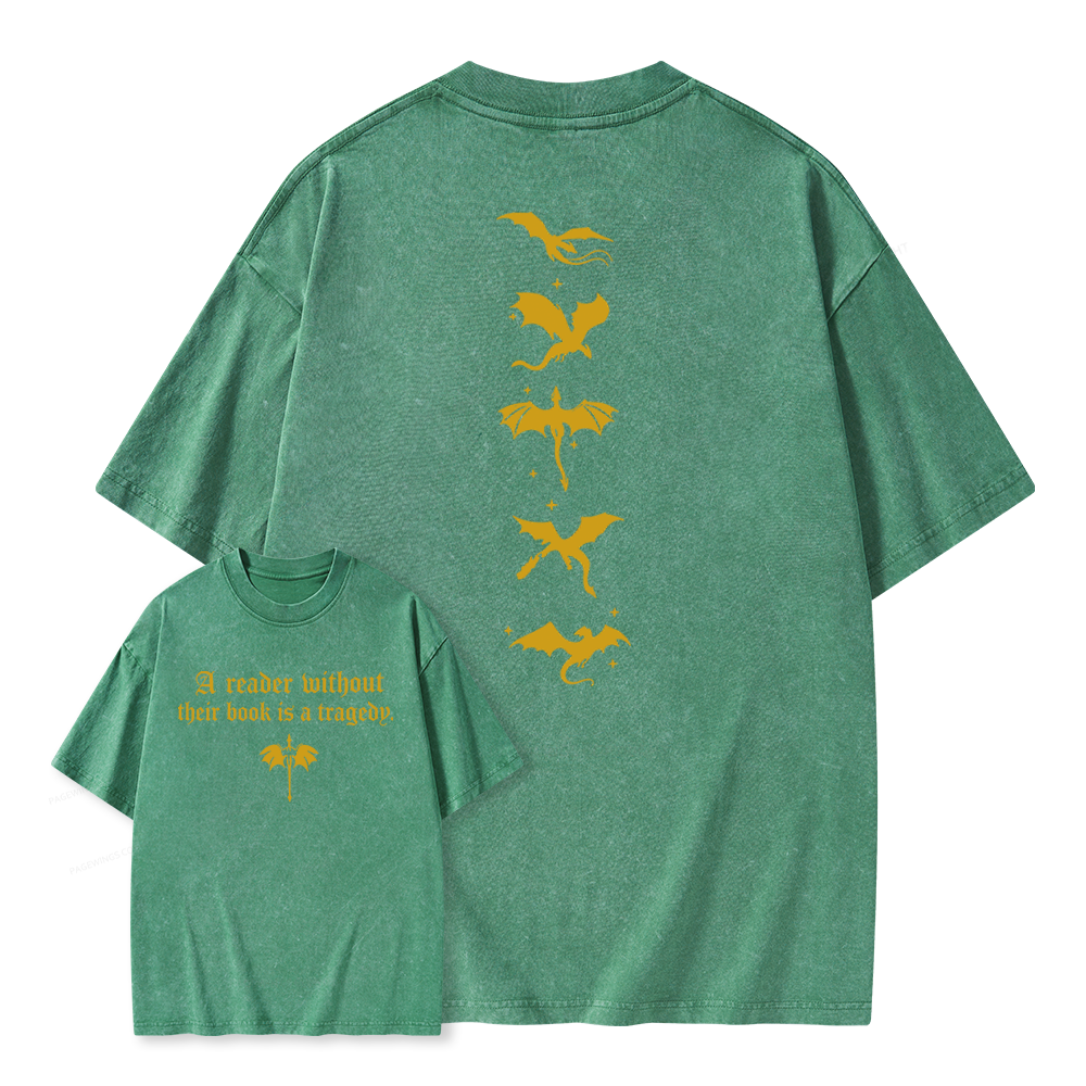 Pagewings Fantasy Reading Unisex Washed T-shirt