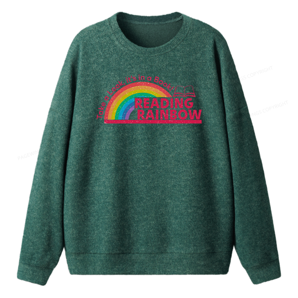 Pagewings Reading Rainbow Unisex Knit Sweatshirt