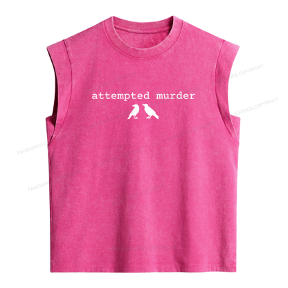 Pagewings Attempted Murder Crow Women's Washed Tank Top