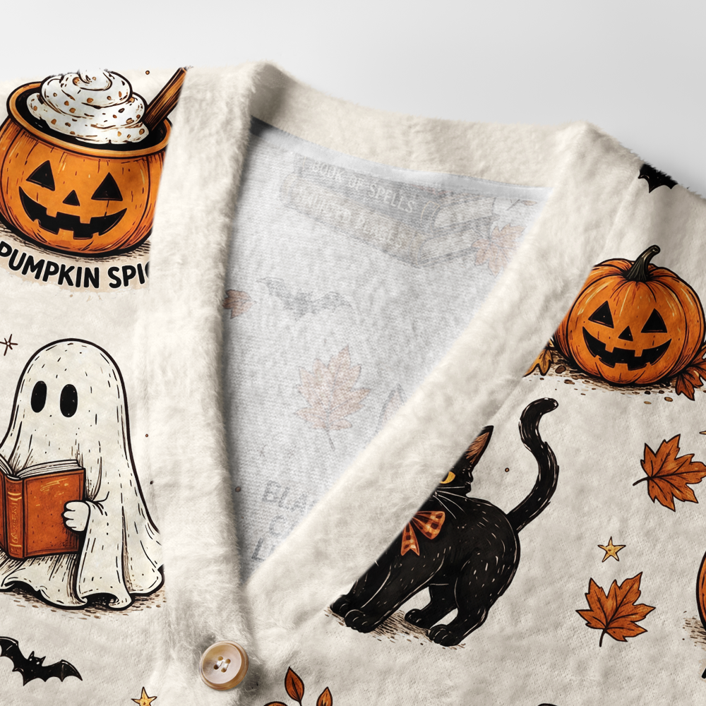 Pagewings Ghosts Love Reading Light Knit Unisex Cardigan Sweaters