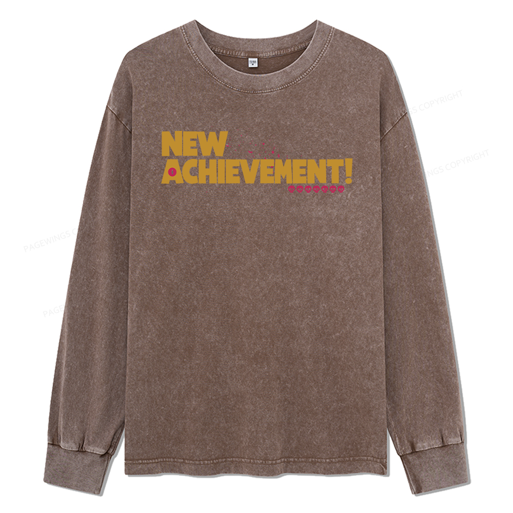 Pagewings New Achievement Unisex Washed Long Sleeve T-shirt