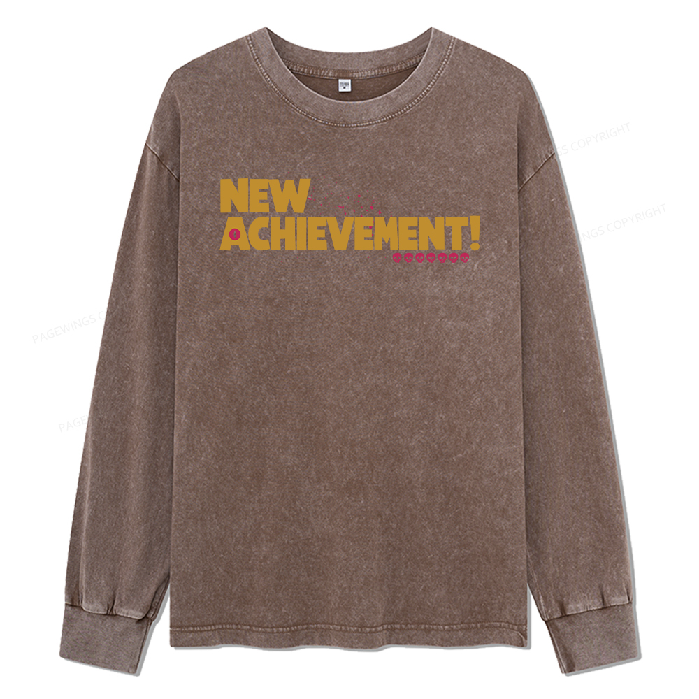 Pagewings New Achievement Unisex Washed Long Sleeve T-shirt
