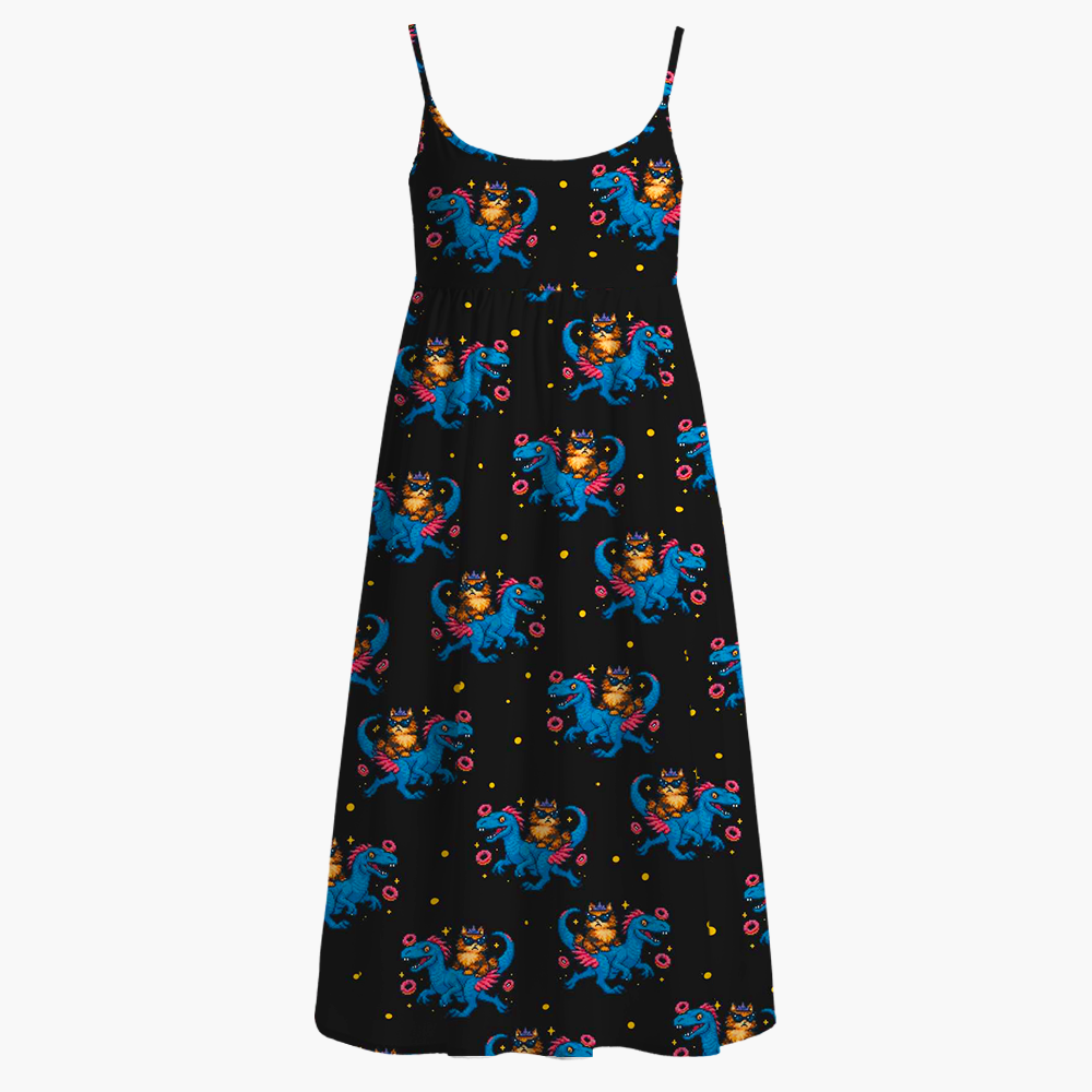 Pagewings Sci-Fi Lover Printed Spaghetti Strap Midi Sundress