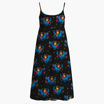 Pagewings Sci-Fi Lover Printed Spaghetti Strap Midi Sundress