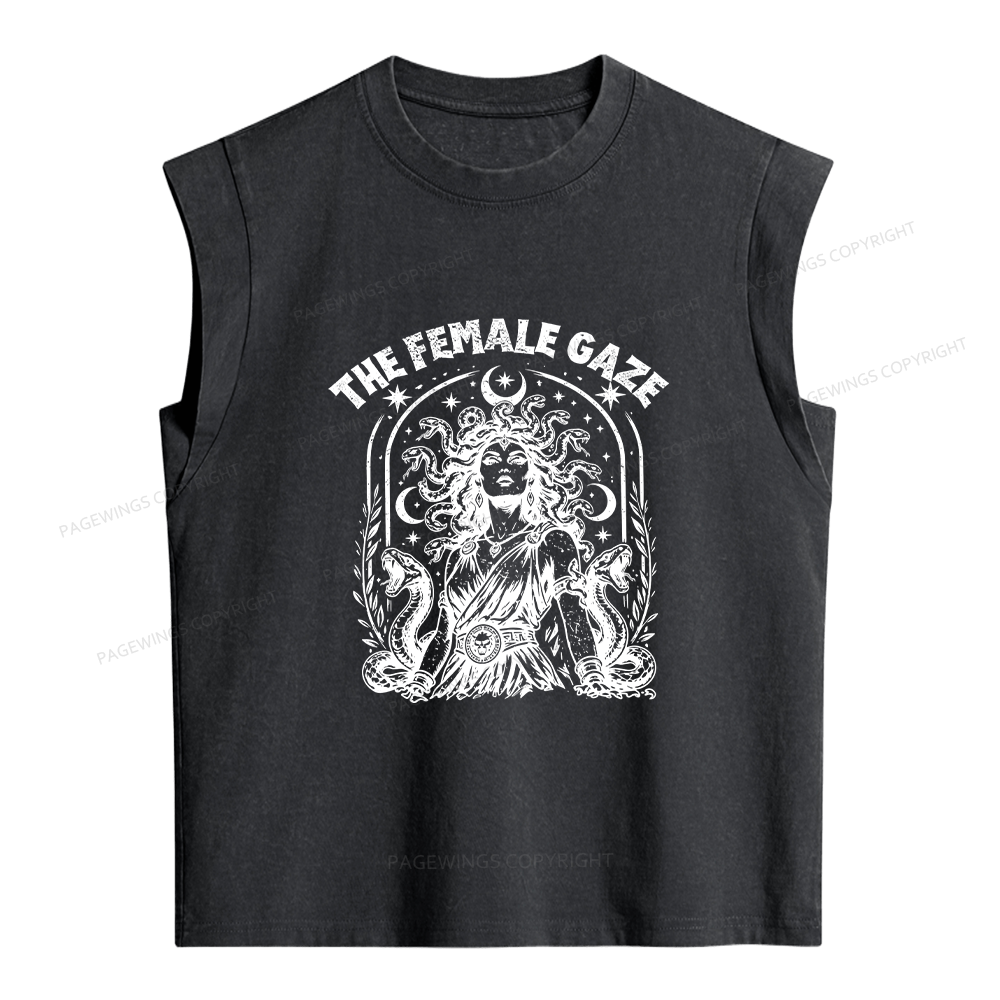 Pagewings Vintage Medusa Feminist Women's Washed Tank Top