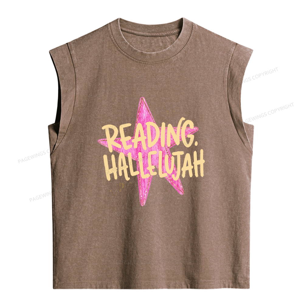 Pagewings Reading Hallelujah Women's Washed Tank Top