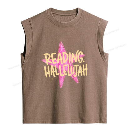 Pagewings Reading Hallelujah Women's Washed Tank Top