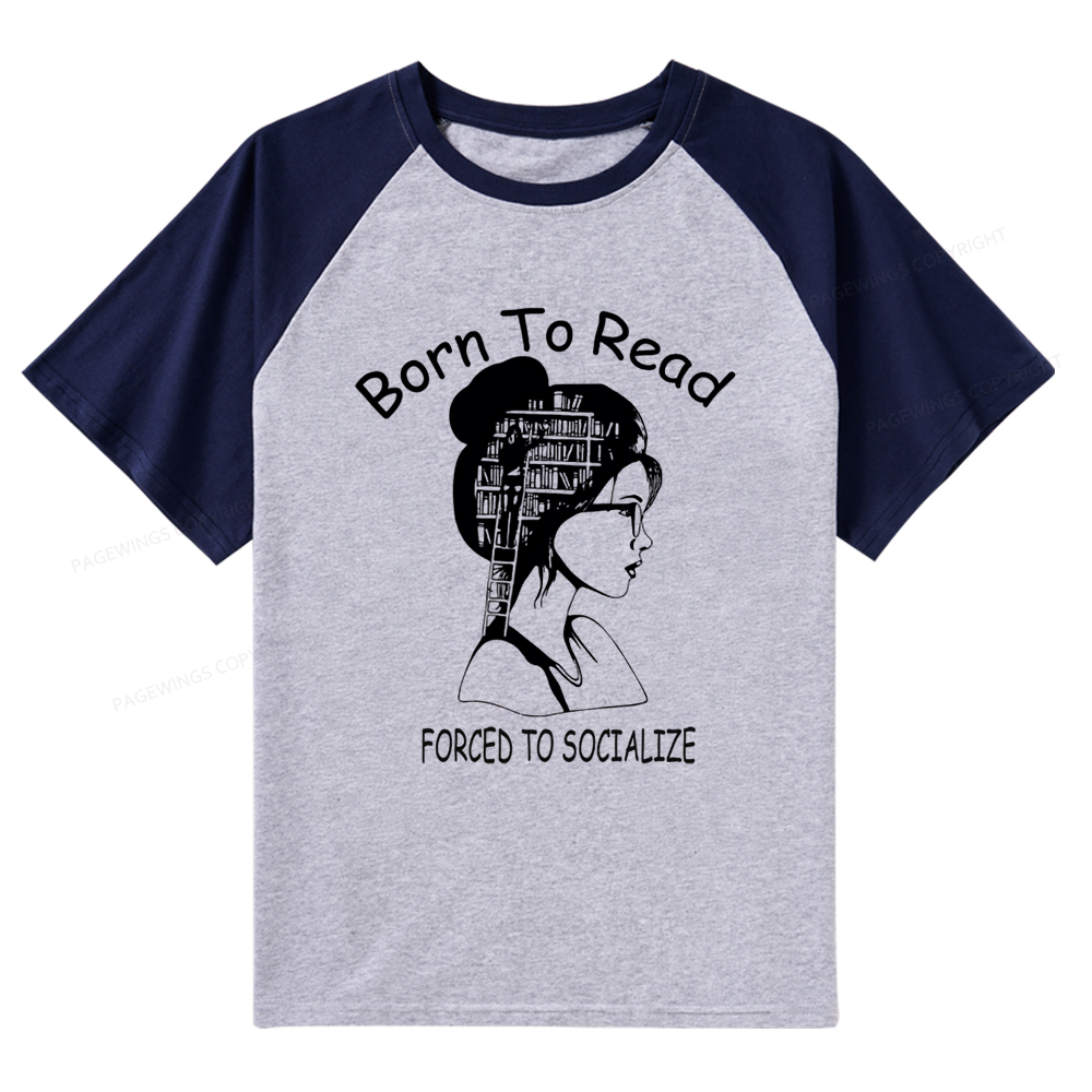 Pagewings Born To Read Raglan T-shirt