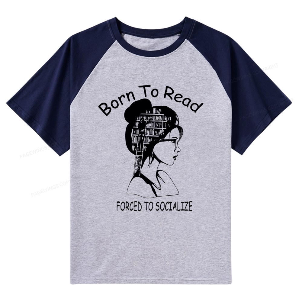 Pagewings Born To Read Raglan T-shirt