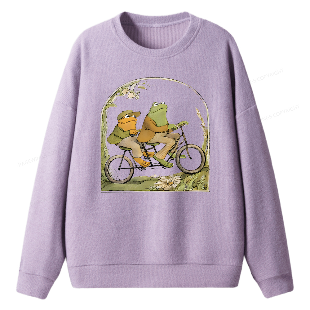 Pagewings Frog And Toad Book Vintage Unisex Knit Sweatshirt