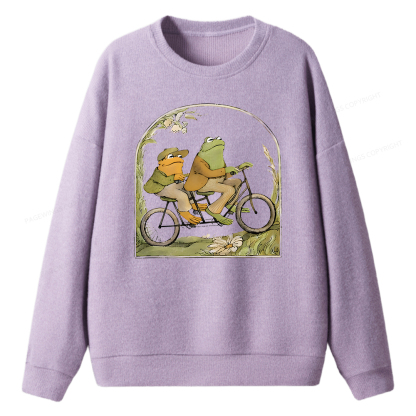Pagewings Frog And Toad Book Vintage Unisex Knit Sweatshirt