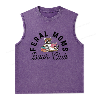 Pagewings Feral Moms Book Club Unisex Washed Tank Top