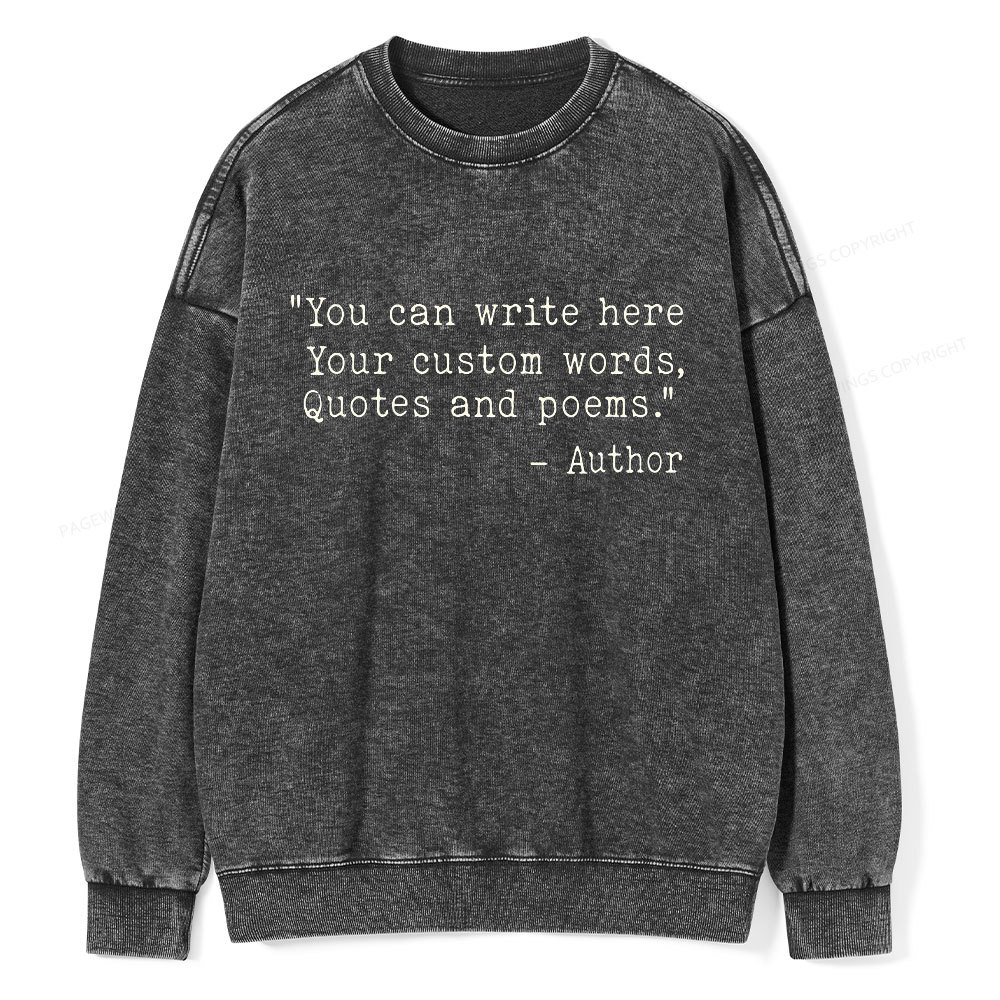 Pagewings Personalized Typewriter  Unisex Washed Sweatshirt