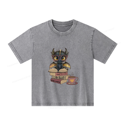 Pagewings Fourth Wing Dargon Unisex Kids Washed T-shirt
