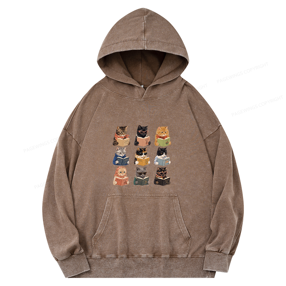 Pagewings Fashion Book Lover Unisex Washed Hoodie
