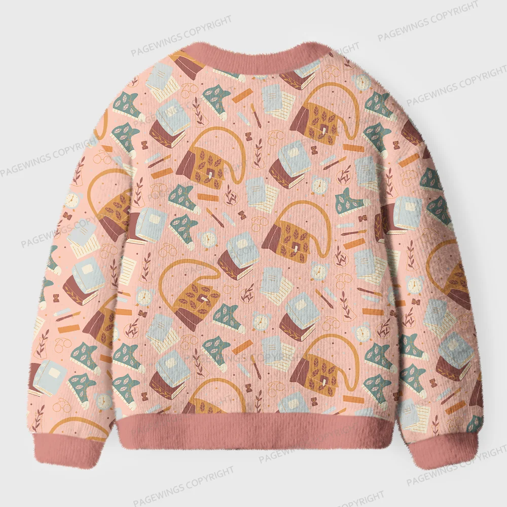 Pagewings Cozy Reading Unisex Ugly Cardigan Sweaters