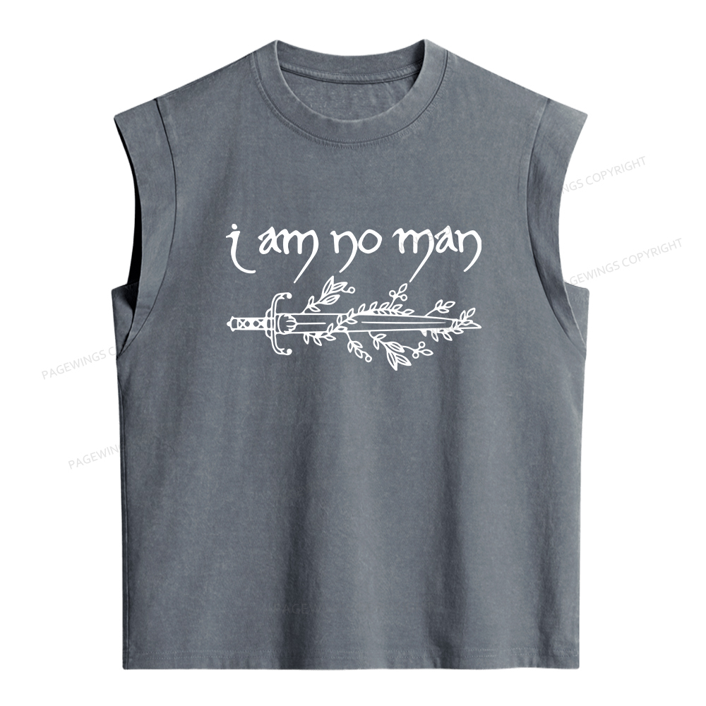 Pagewings I Am No Man Women's Washed Tank Top