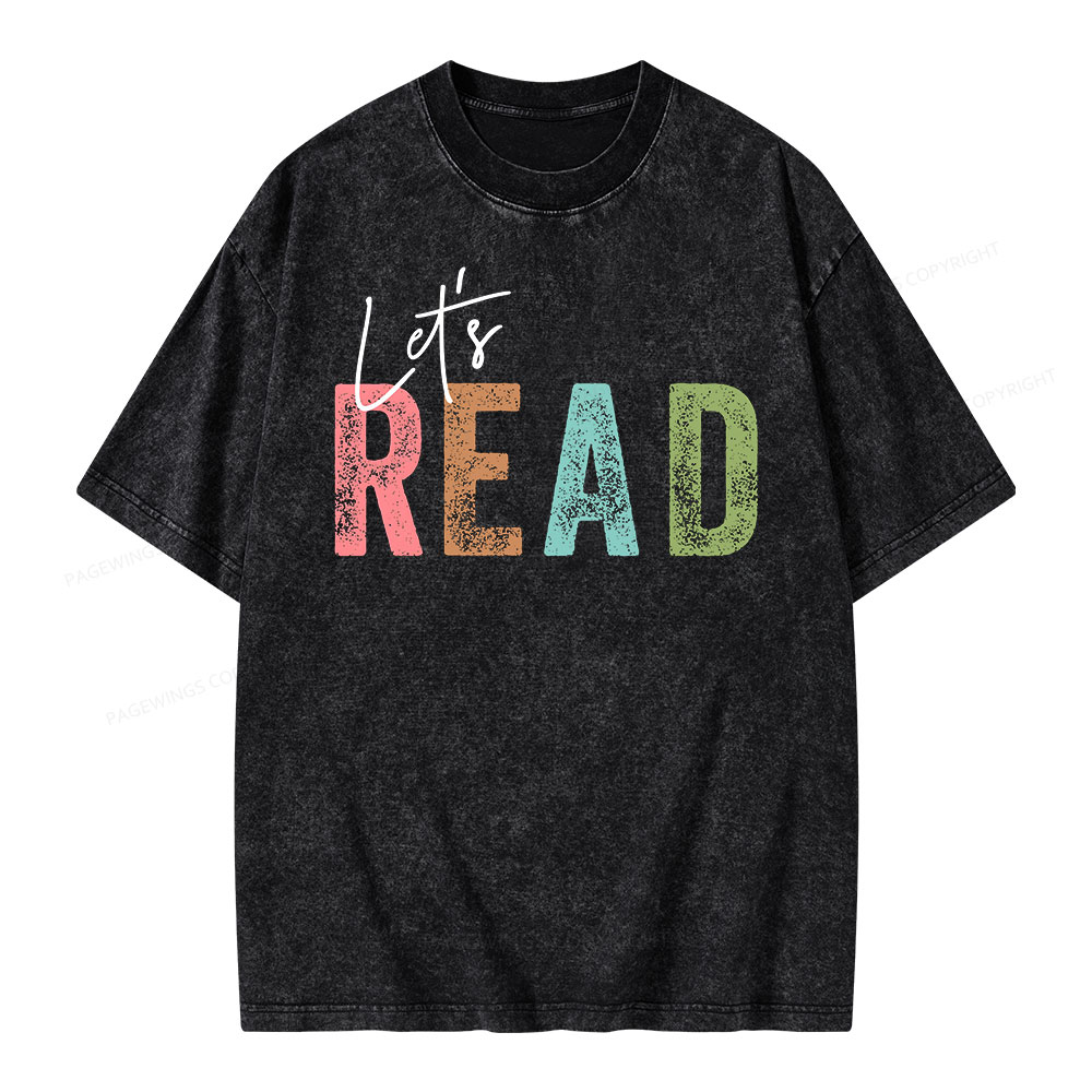Pagewings Let's Read Unisex Washed T-shirt