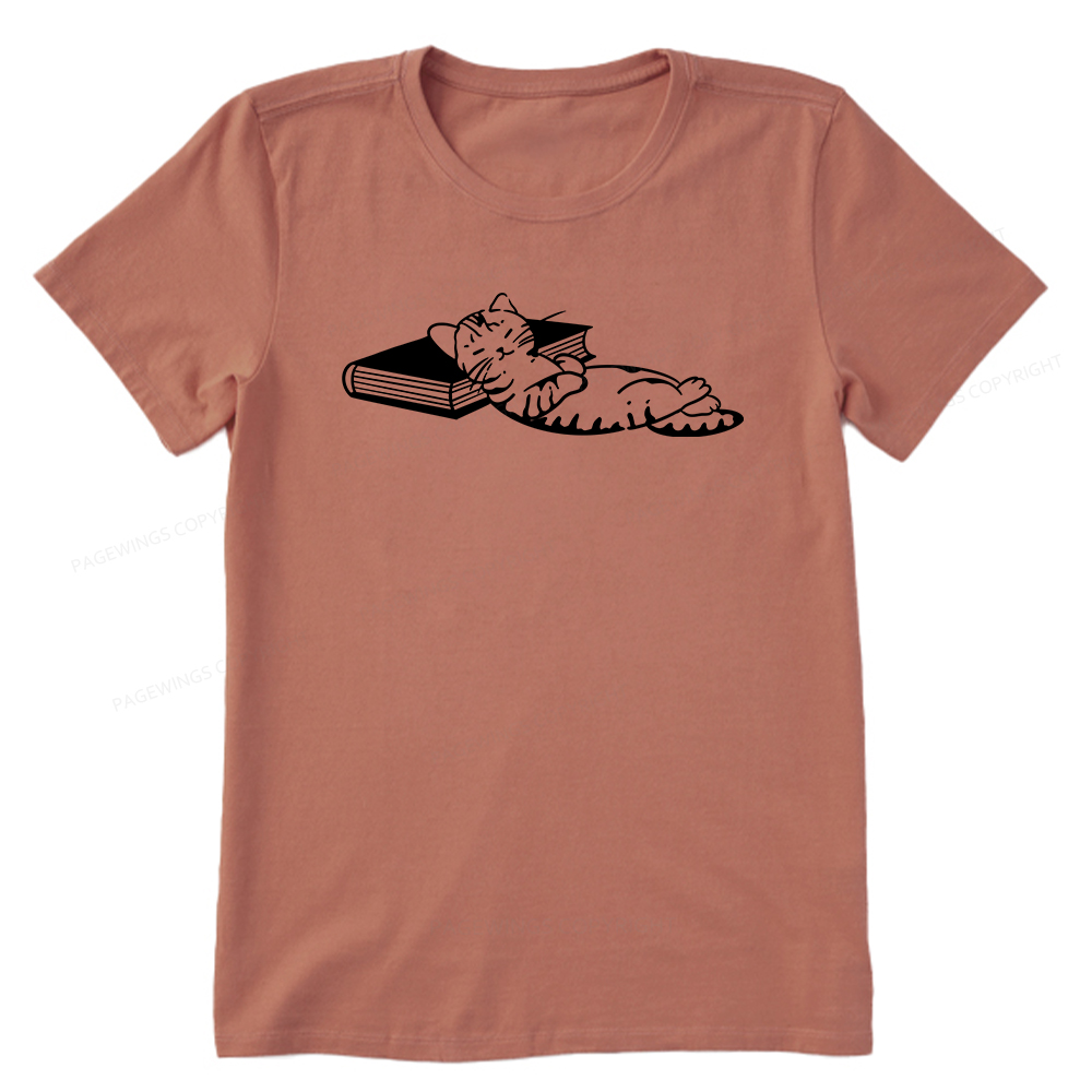Pagewings A Cat Sleeping On The Book Unisex Classic T-shirt