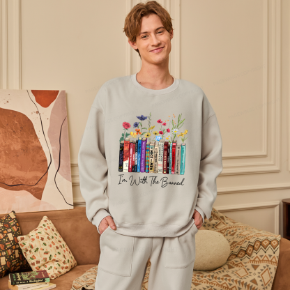 Pagewings  I'm With The Banned Flowers Unisex Fleece Sweatshirt Set 